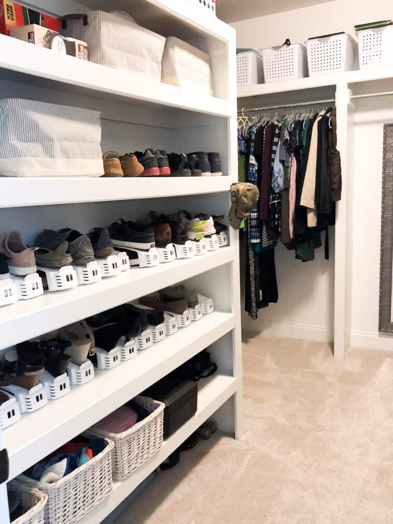 Shoe Organization in a Master Closet