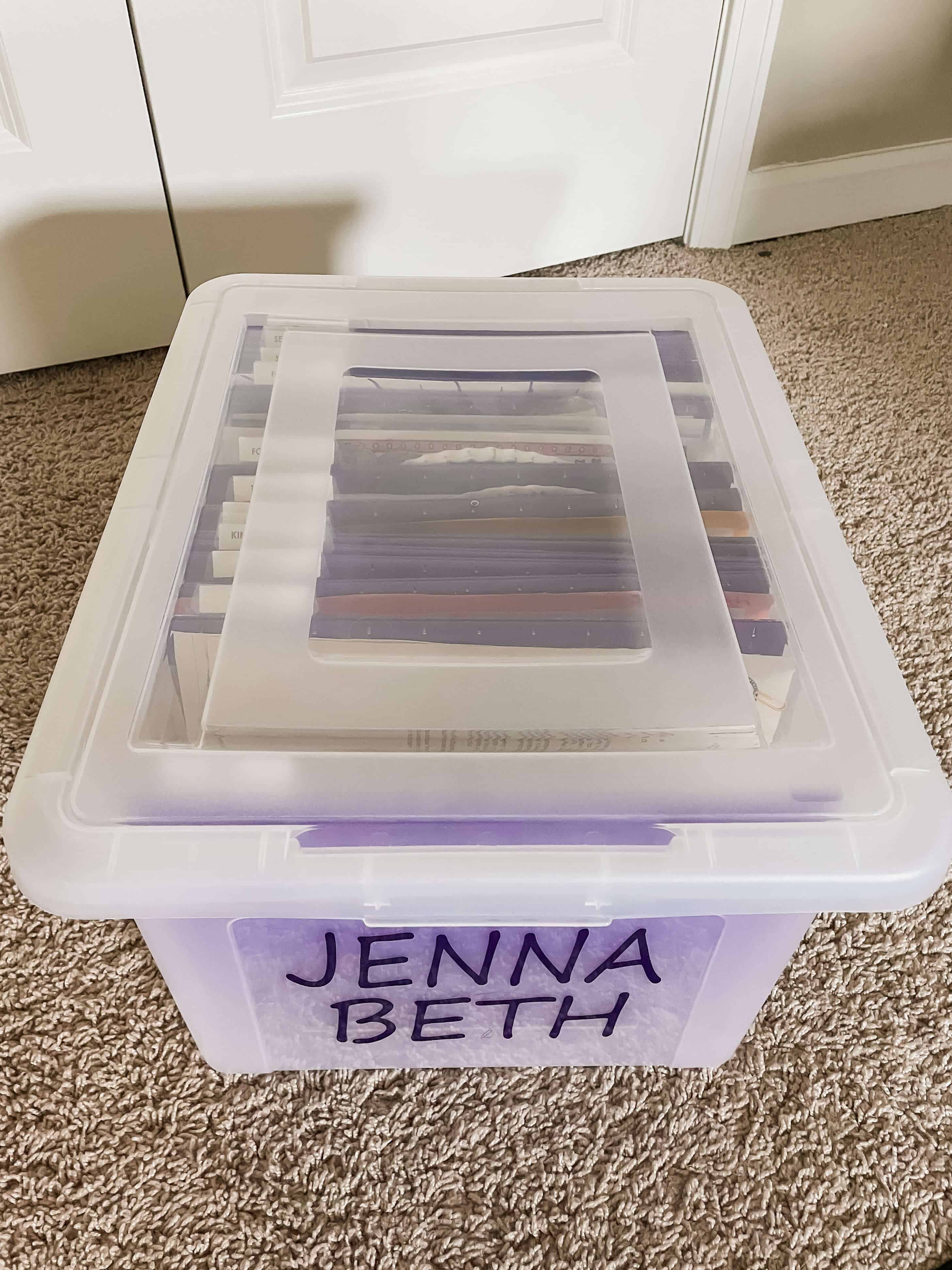 DIY memory box to organize kids school papers